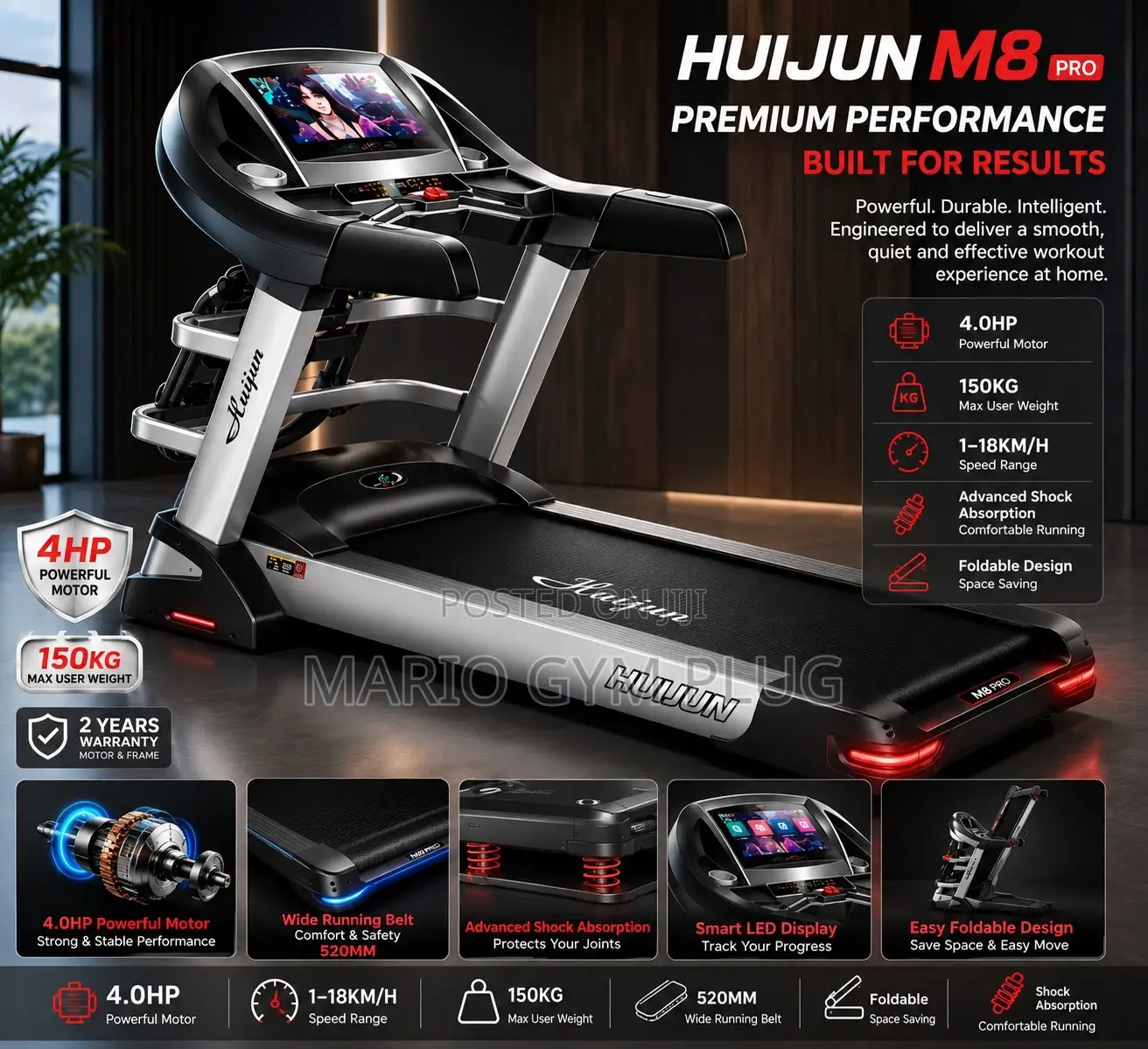 Treadmill With Massage and Touch Screen
