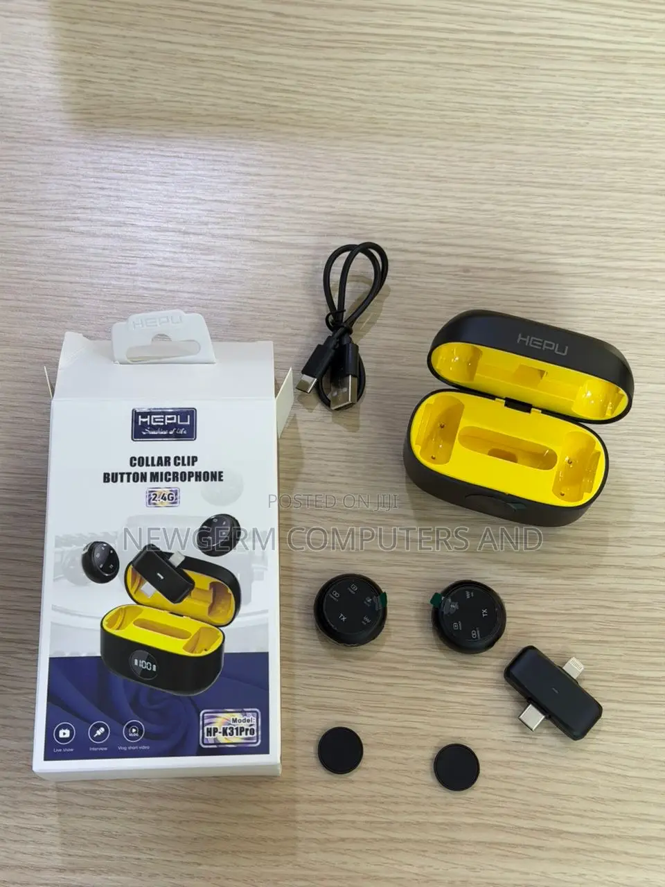HEPU Wireless Collar Clip Microphone Wireless Noise Reduction