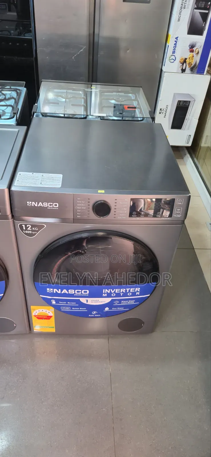 Nasco Inverter Washing Machine Front Load 12kg Full Automatic for Sale