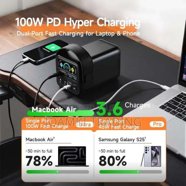 100,000mAh Power Bank 4 Laptops, Mobile Phones, 100watts