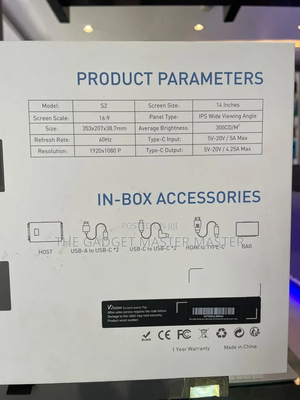 V2Com S2 Triple FHD Laptop Screen Extender