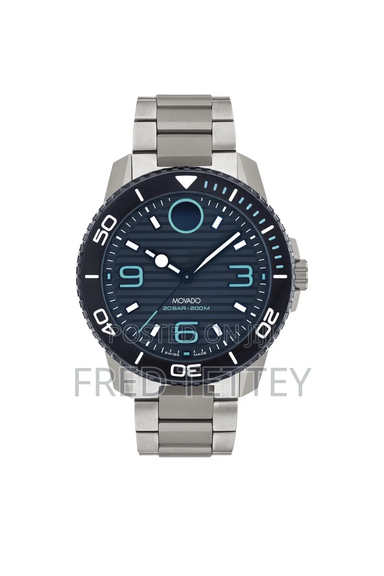 Movado Bold Titanium Quartz Blue Dial 45mm Men's Watch