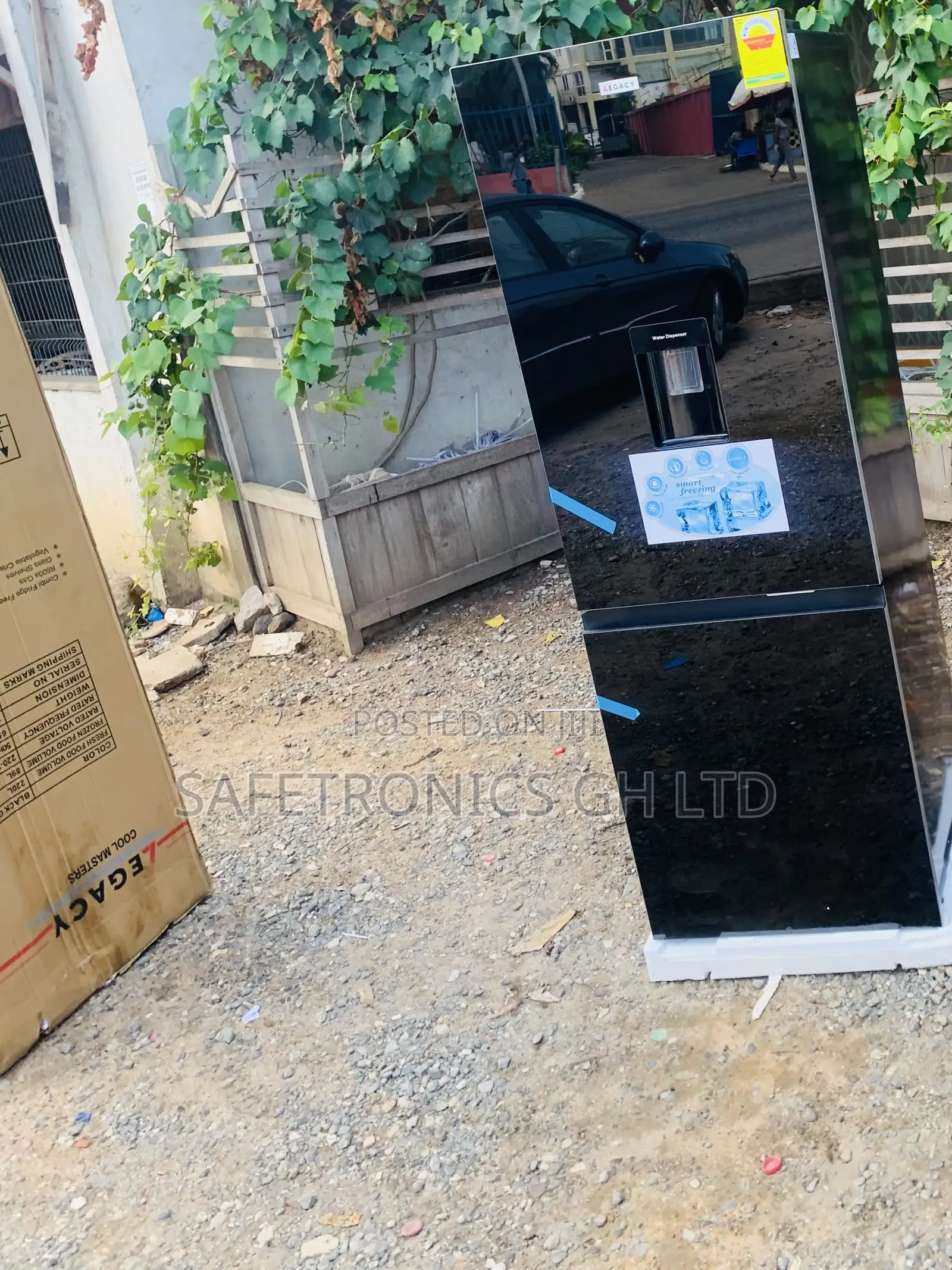 Just Shop Legacy 311L Black Mirror Glass Refrigerator