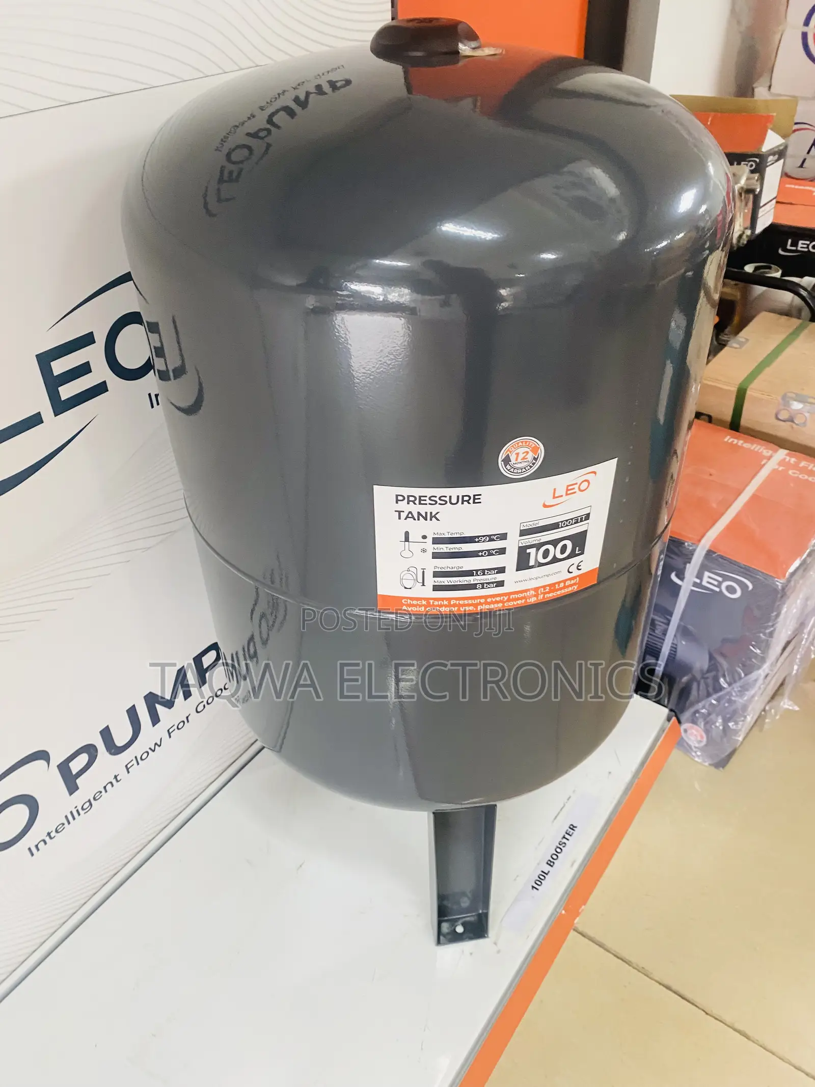 Maintain Water Pressure With Leo 100L Pressure Tank