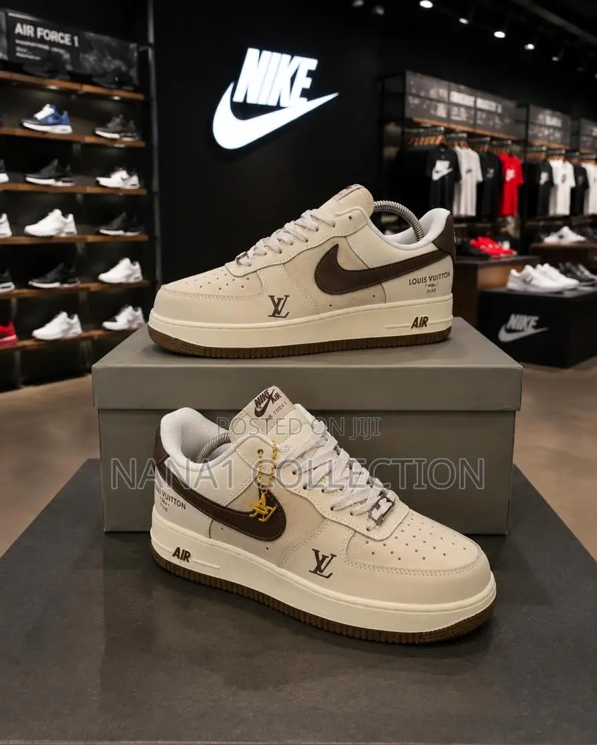 Brown Nike Air Force 1 X Louis Vuitton Sneakers