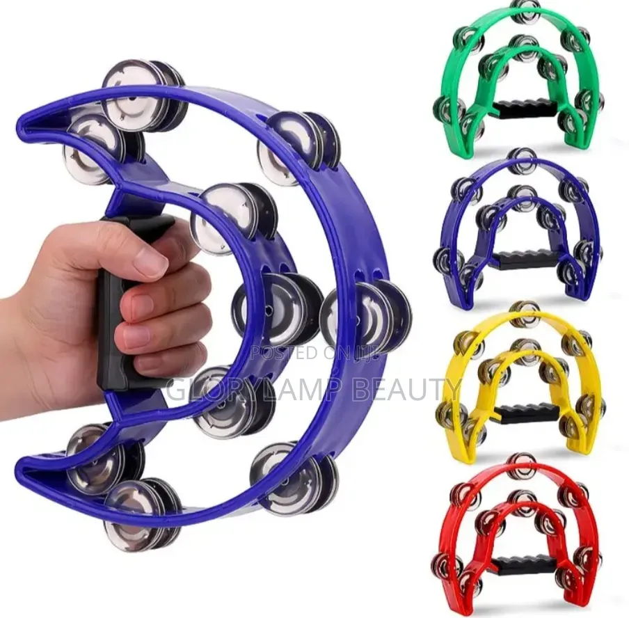 Double Half-Moon Handheld Percussion Tambourine