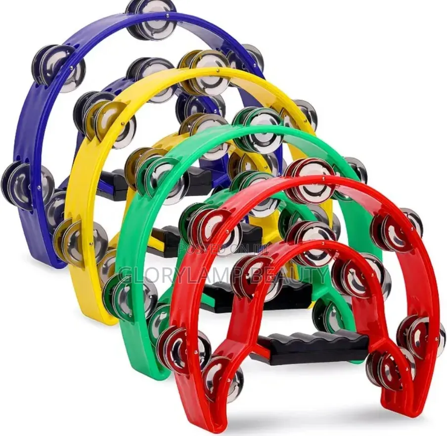 Double Half-Moon Handheld Percussion Tambourine
