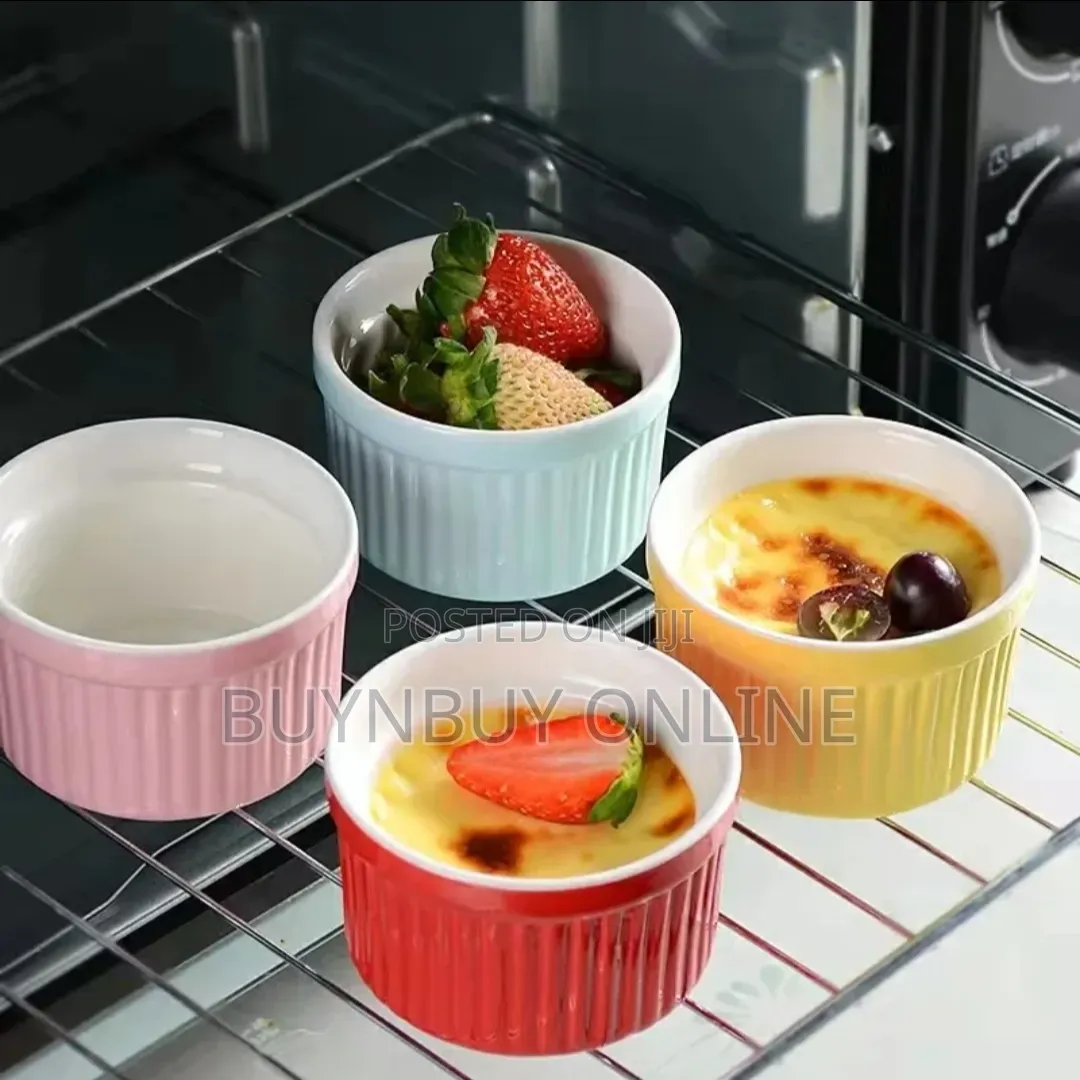 Set of 6 Colorful Ceremic Ramekins Dessert Bowls in 8cm/10cm