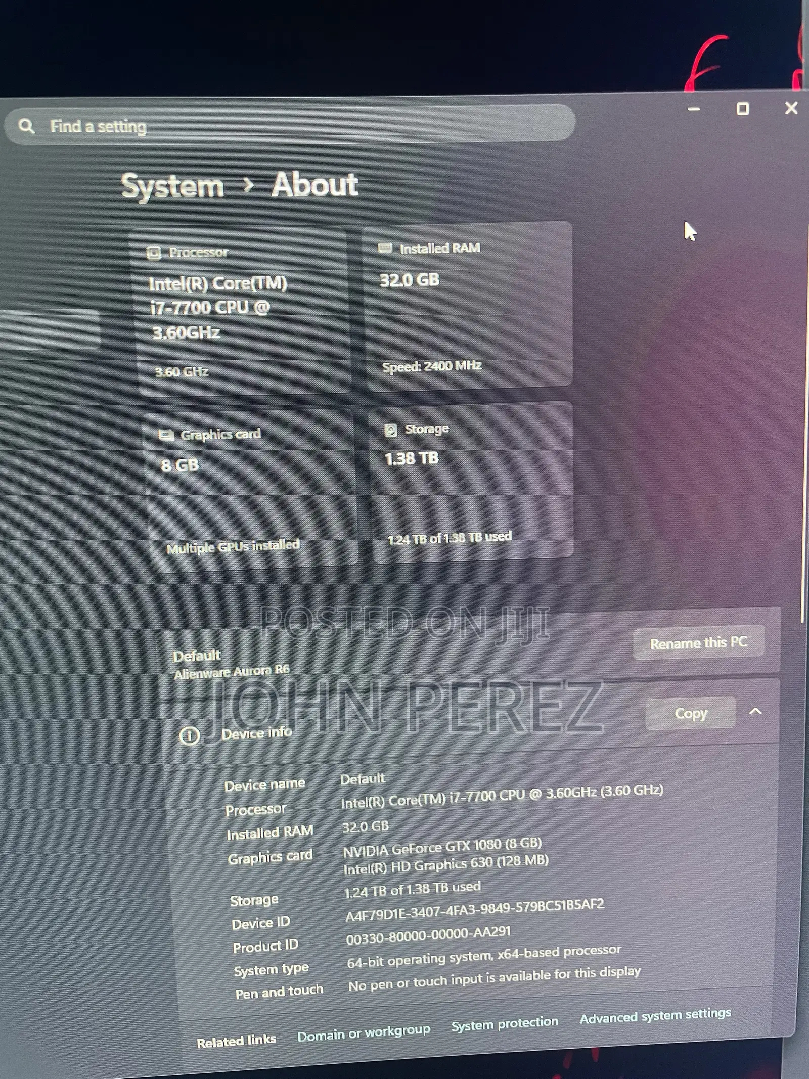 Desktop Computer 32GB Intel Core i7 HDD+SSD 1.5T