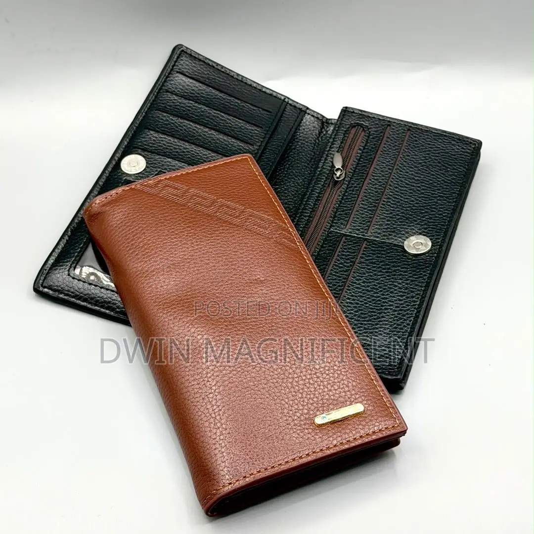Branded Long Wallet Made From Vintage-Style PU Leather