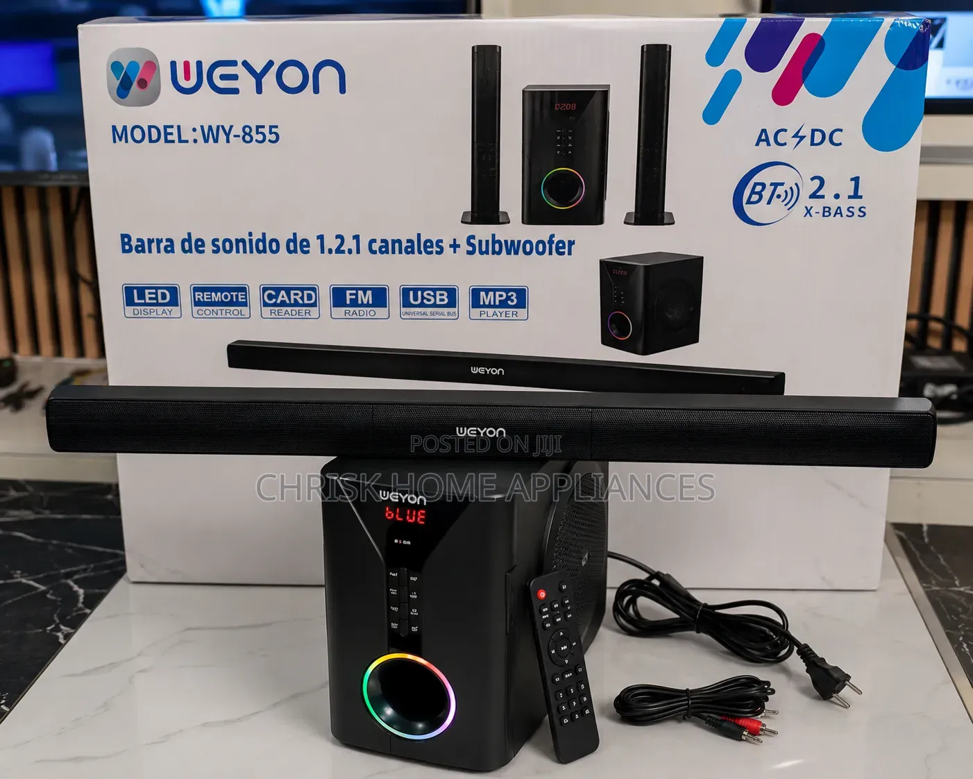 WEYON WY-855 2.1 Channel Bluetooth Sound Bar With Subwoofer