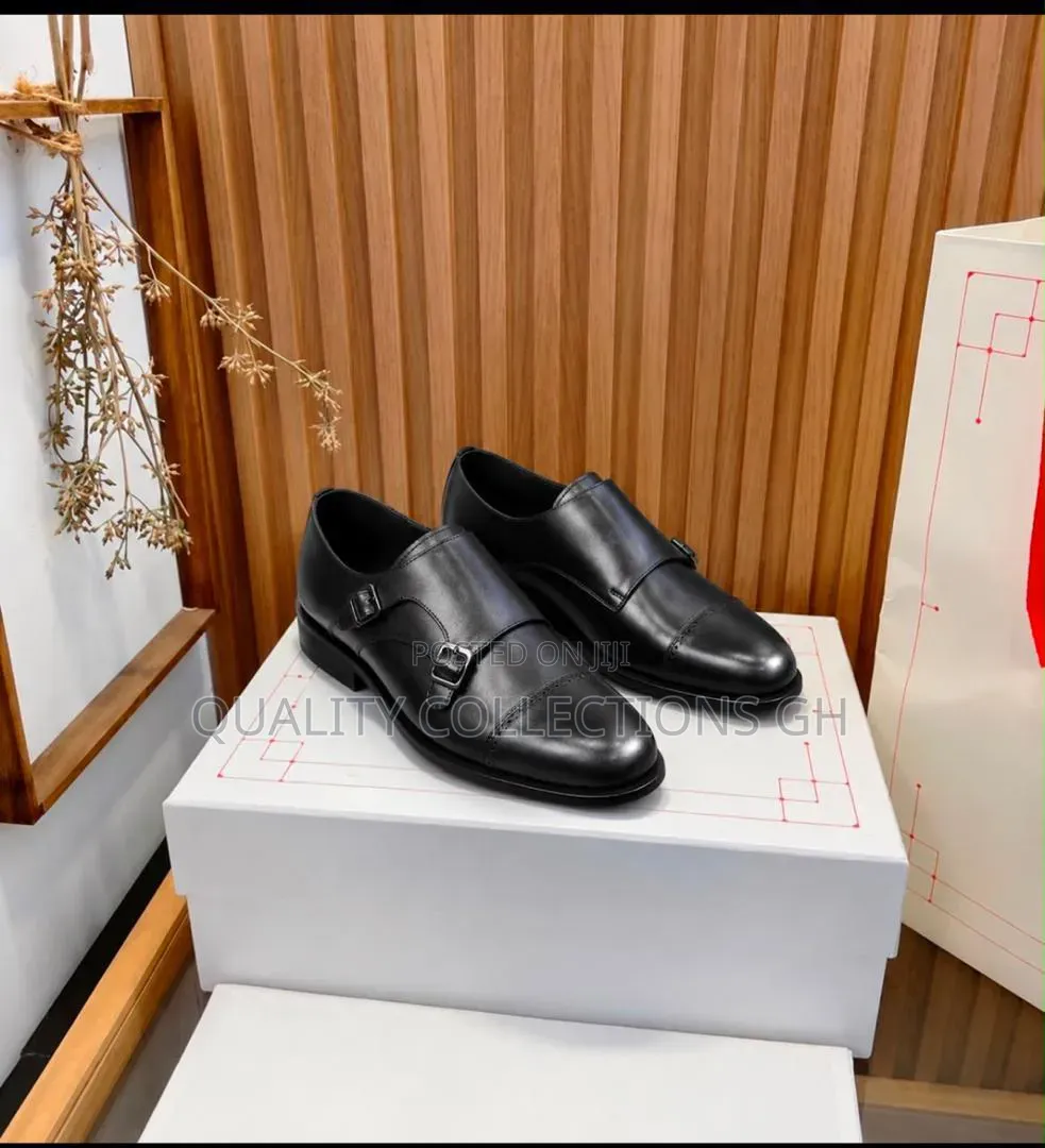Black Leather Monkstrap Shoe