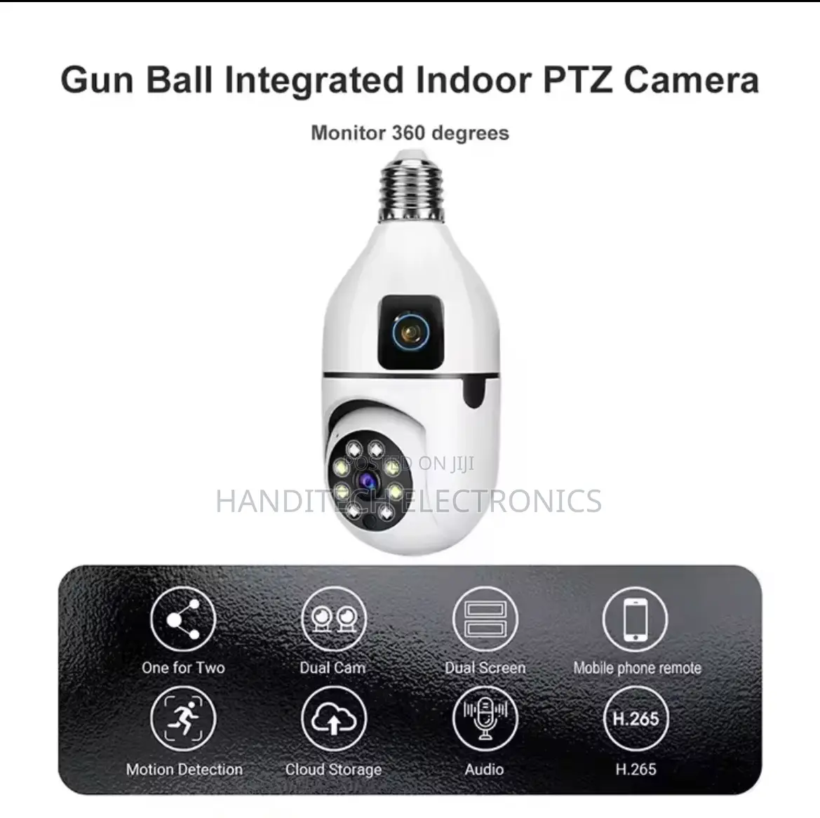 V380 Pro 360° Wifi Smart Bulb Camera – Dual Lens