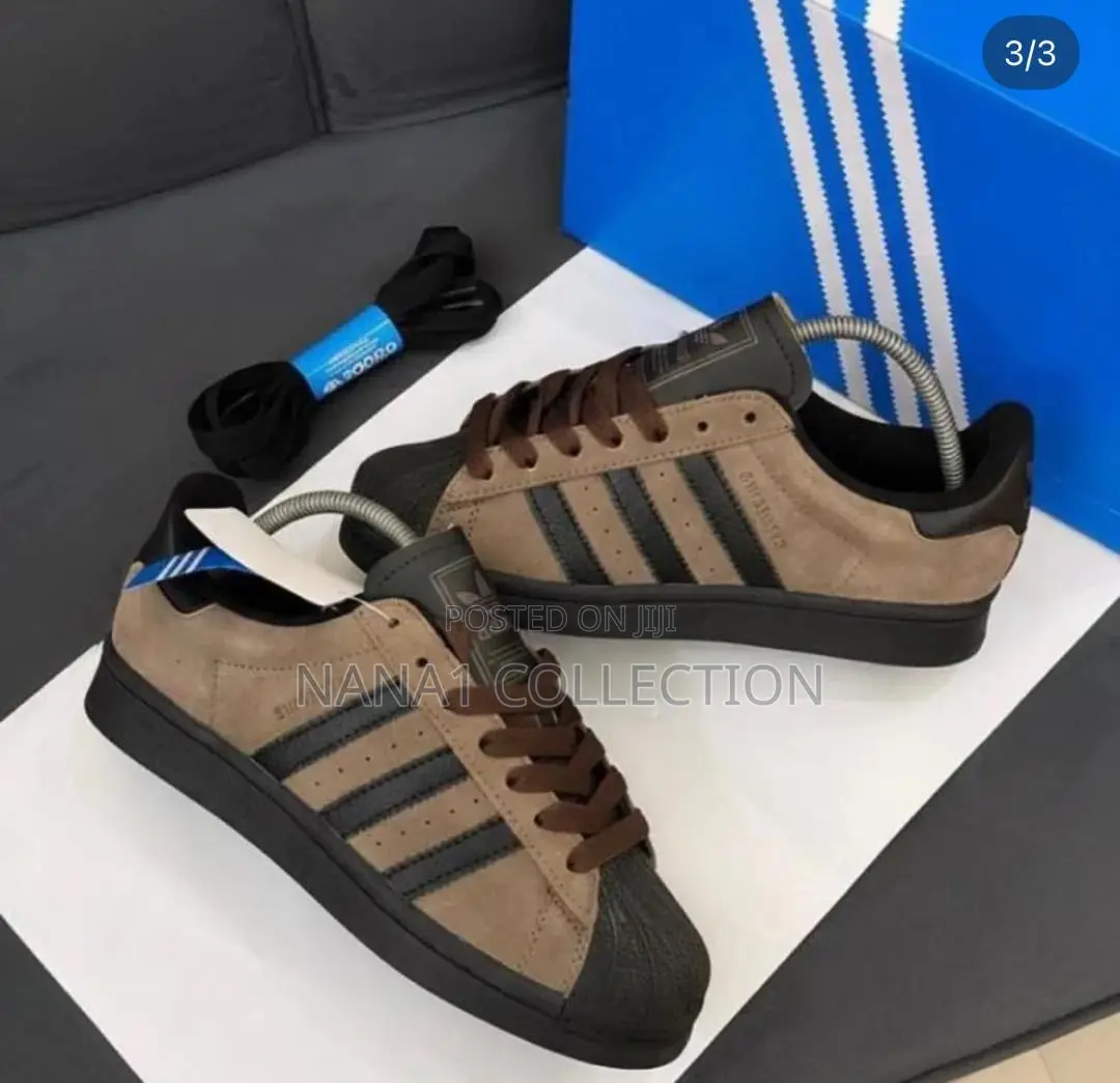 Black Adidas Suede Superstar Sneakers