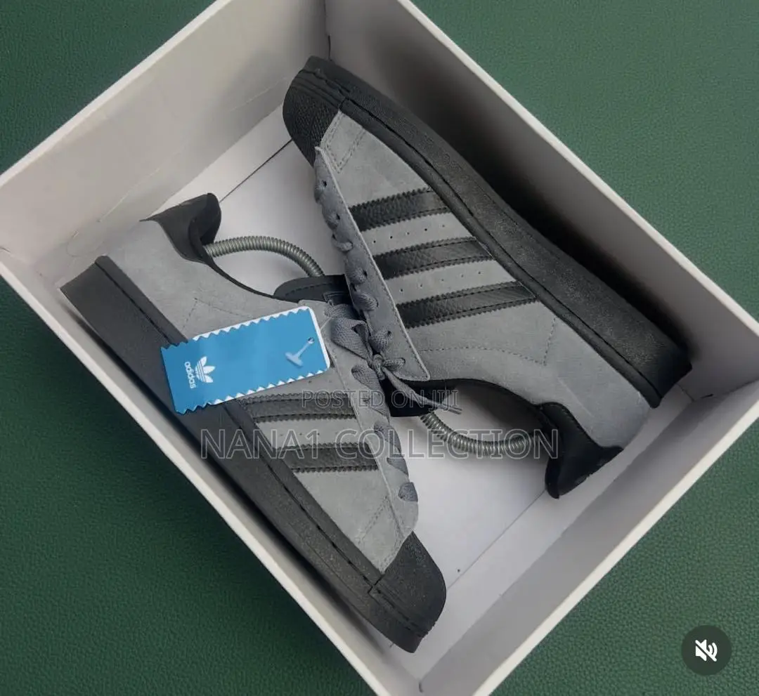 Black Adidas Suede Superstar Sneakers