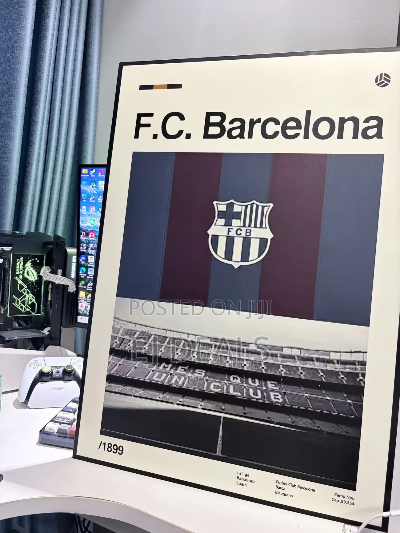 Barcelona FC Vintage Wall Art Frame 40 X 60cm