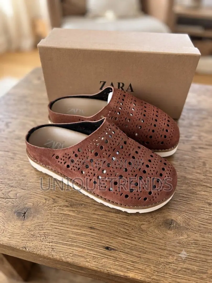 High Quality ZARA Suede Mules (Black and Brown)