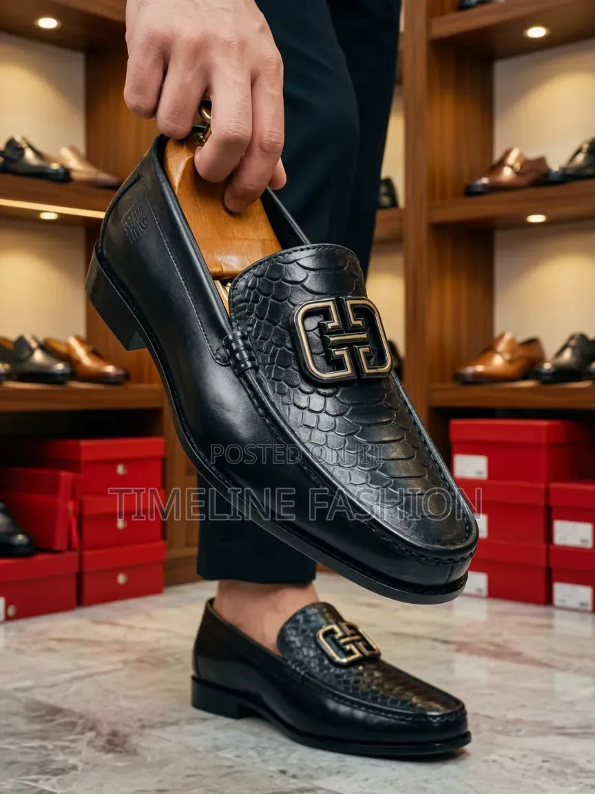 Givenchy Black Leather Executive Men's Shoes