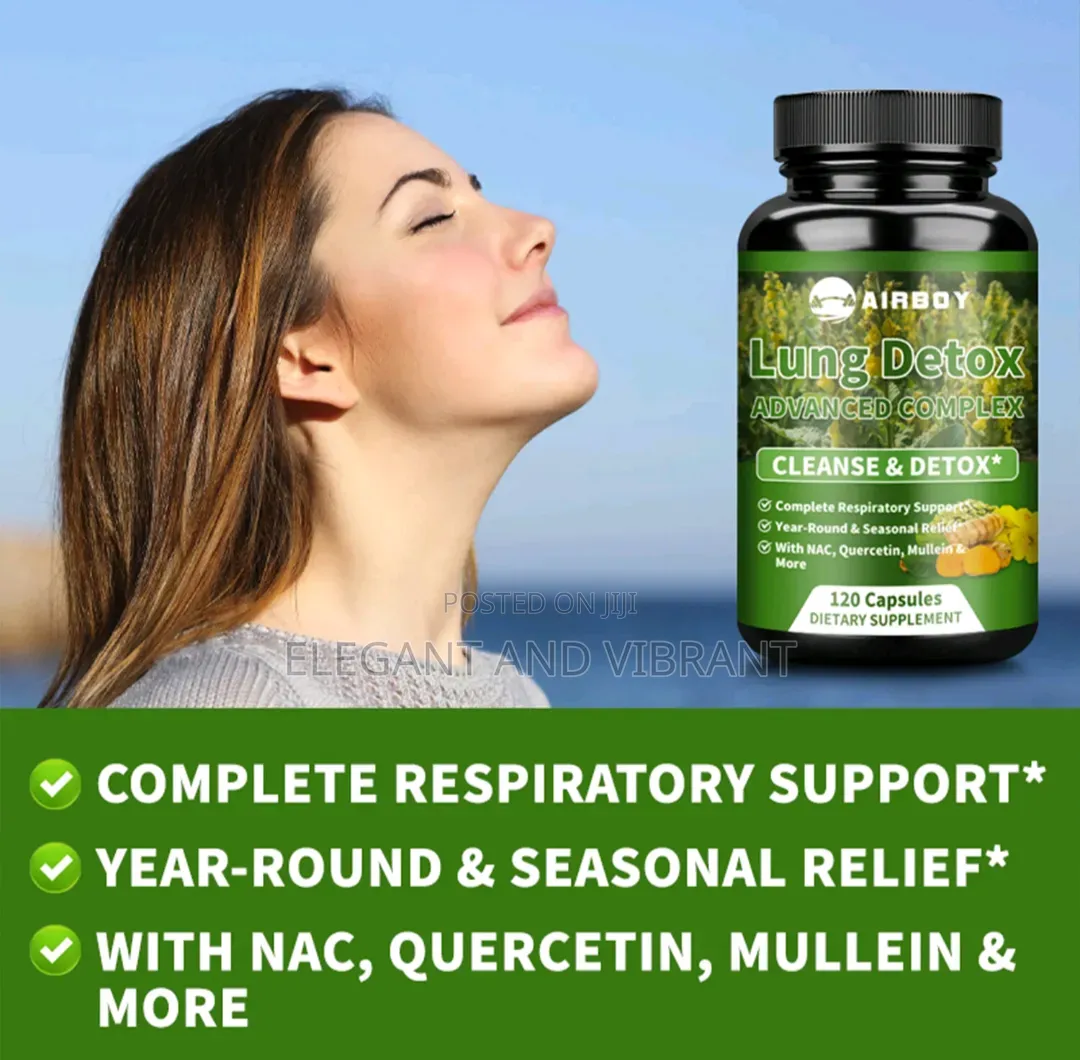 Lung Detox-Mullein Leaf,Bromelain,Quercetin,NAC,cough Lung Cleansing,