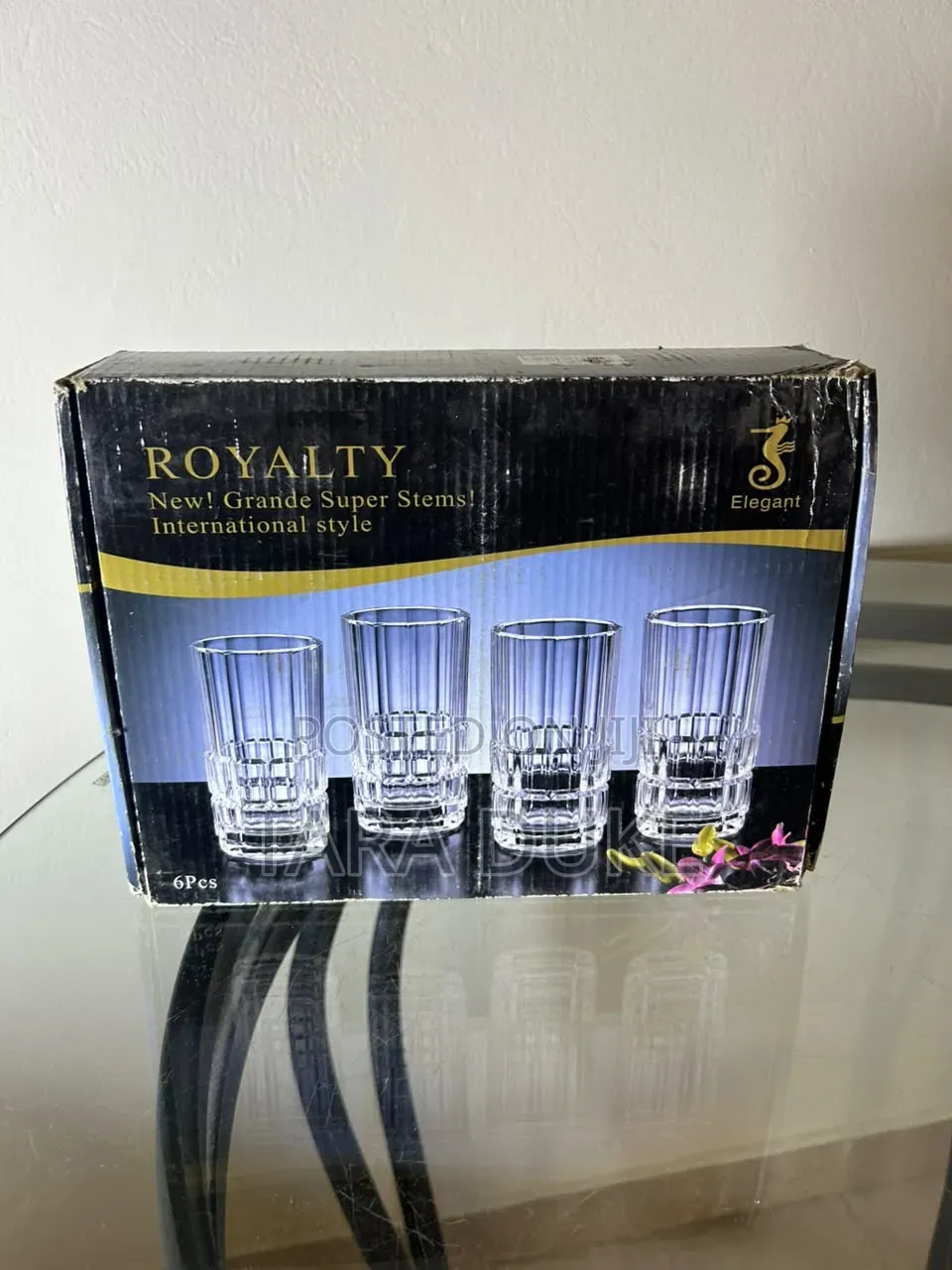 6-Piece Leaf-Pattern Glass Set (9oz)