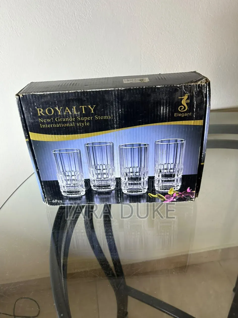 6-Piece Leaf-Pattern Glass Set (9oz)