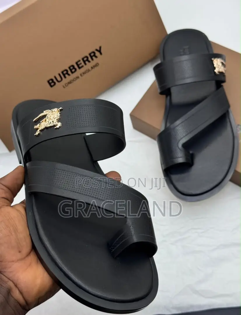 This Is Original Burberry Pure Leather Men Slippers
