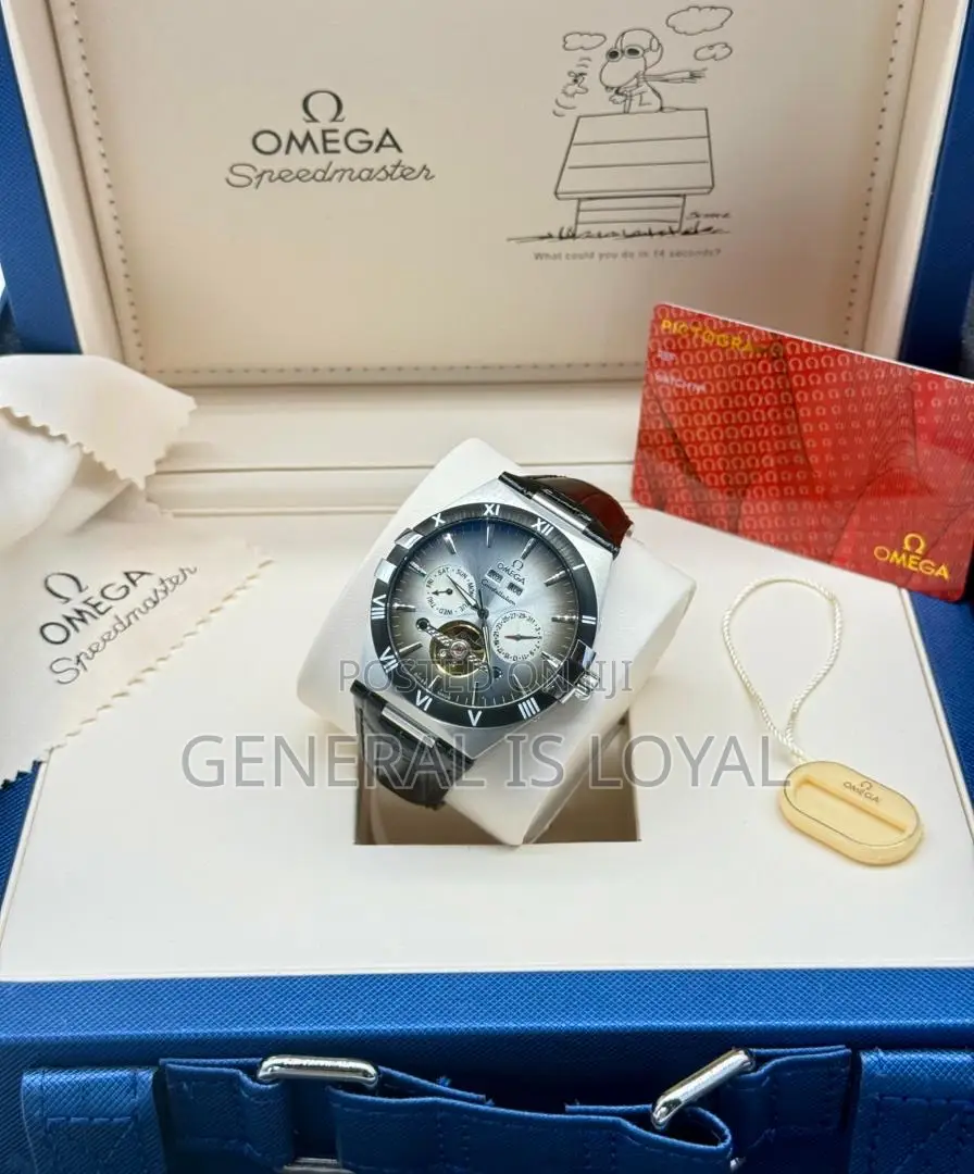 Omega Constellation Men's Watch Features a Gradient Dial Leather Strap