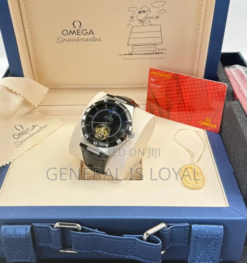 Omega Constellation Men's Watch Features a Gradient Dial Leather Strap