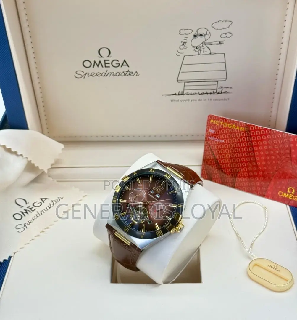 Omega Constellation Men's Watch Features a Gradient Dial Leather Strap