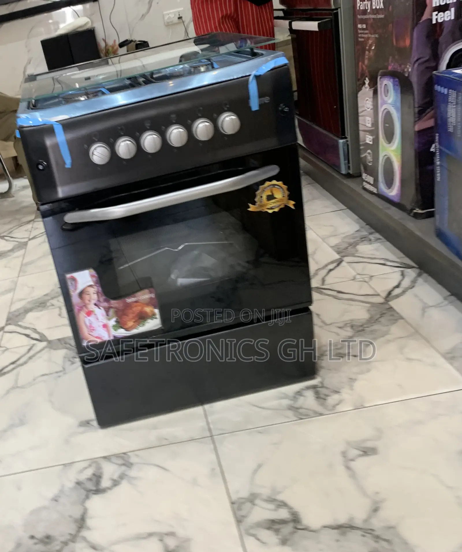 Newly Virtual Black Ferre 60×60 Cm 2 Gas + 2 Electric Dual-Fuel Cooker
