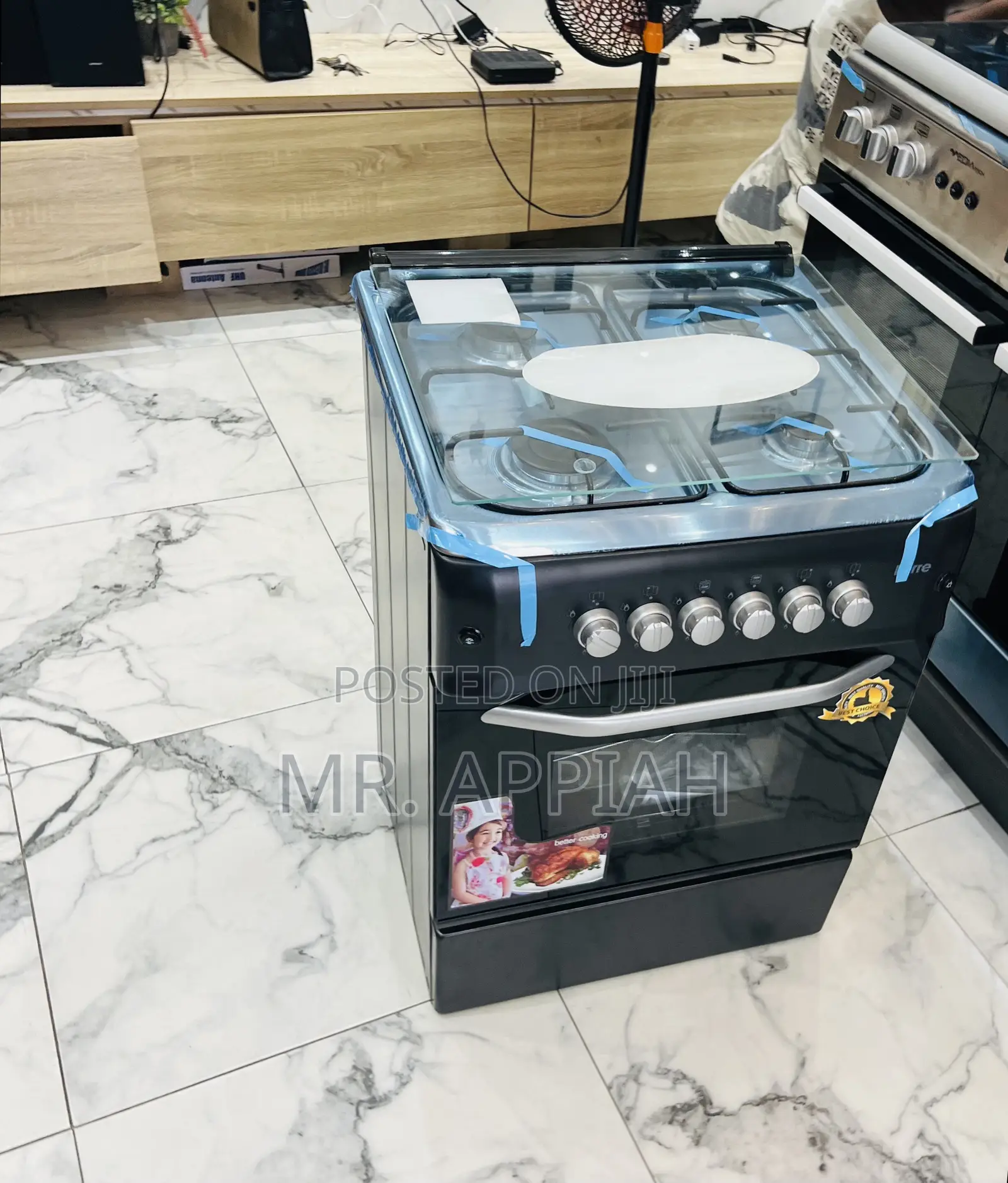 Unique Ferre 60x60cm New Line 4 Gas Burner(Black) 