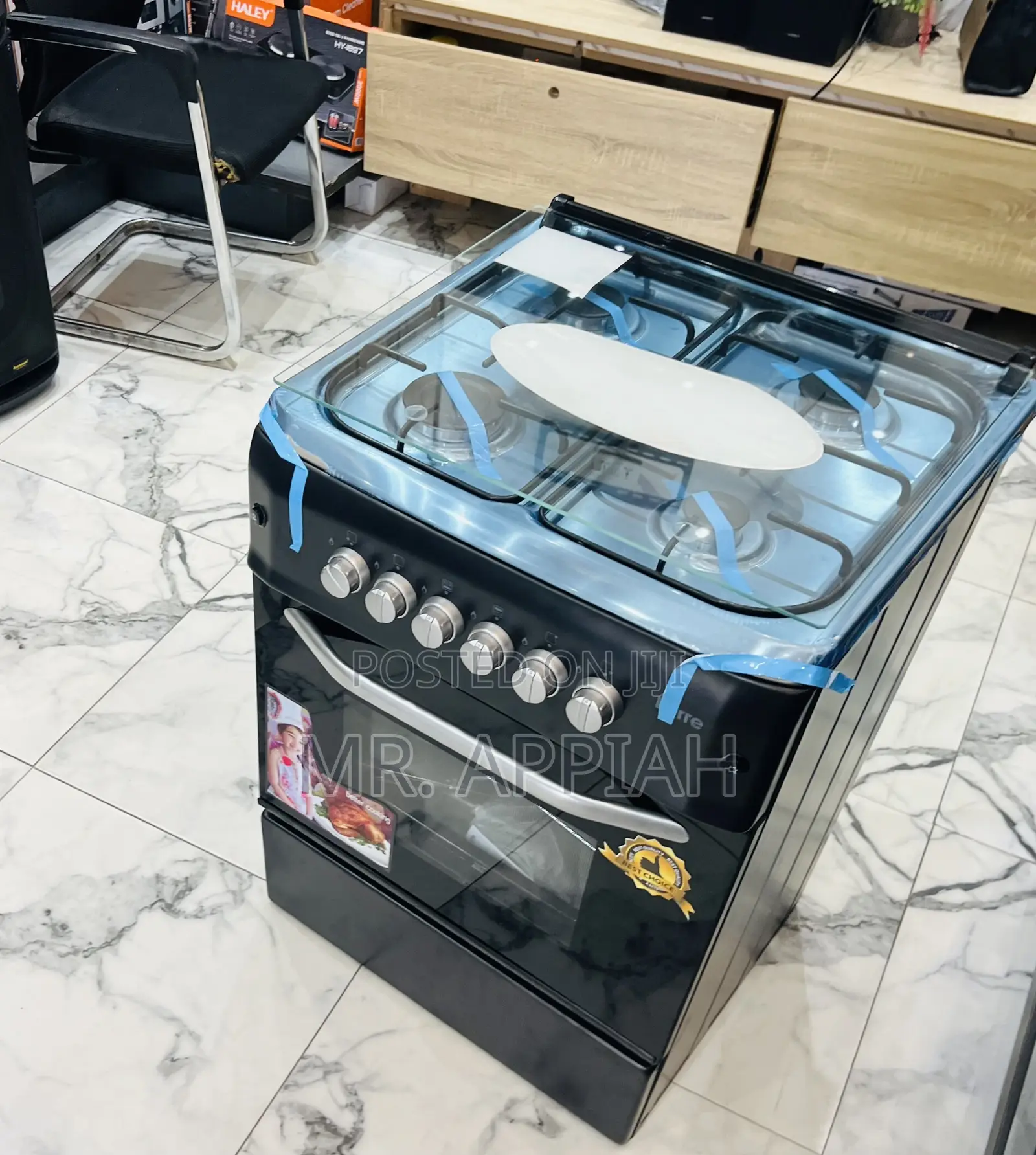 Check Out Adorable Ferre 60x60cm Glass Lid 4 Gas Burner(Black)New Line