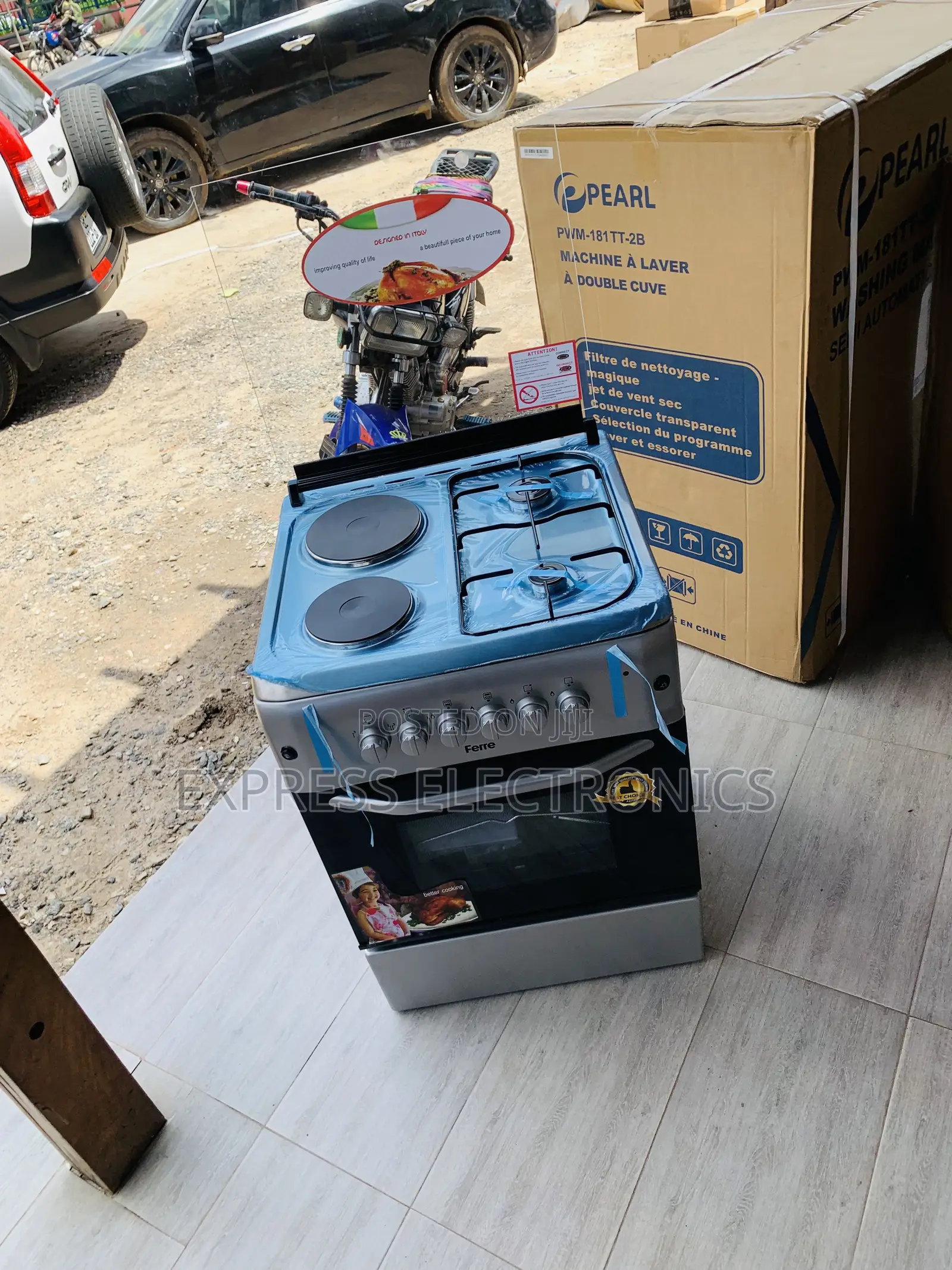 60/60 2-2 Stove Grill Gas Sliver Oven Rotisserie.