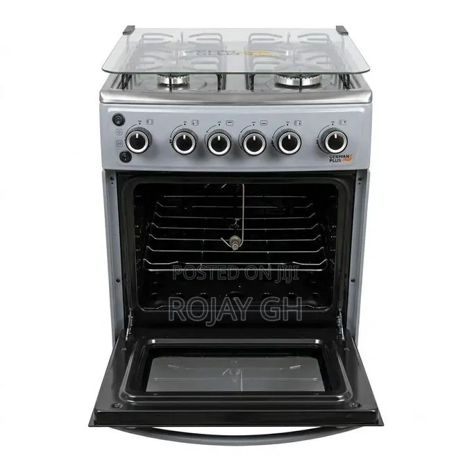 German Plus 4-Burner Gas Cooker With Stove, Grill Chicken Turner