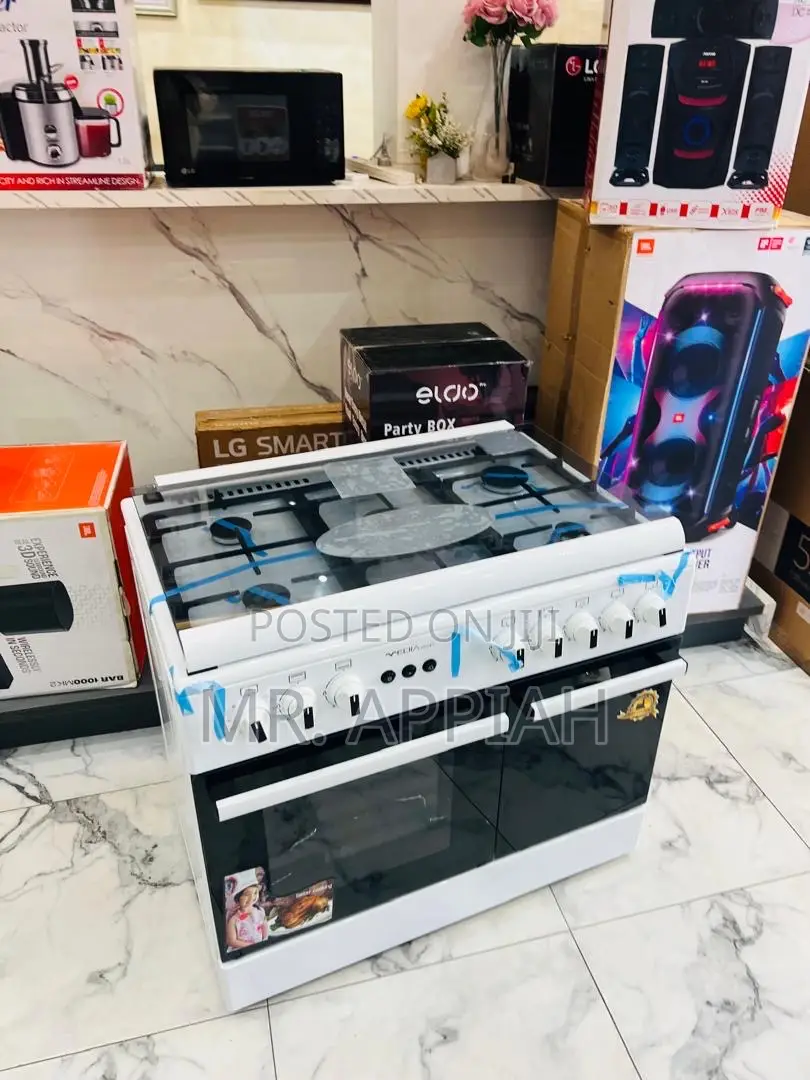 Lovely Design Mediatech 5 Gas Burner Oven and Grill Auto Rotisserie