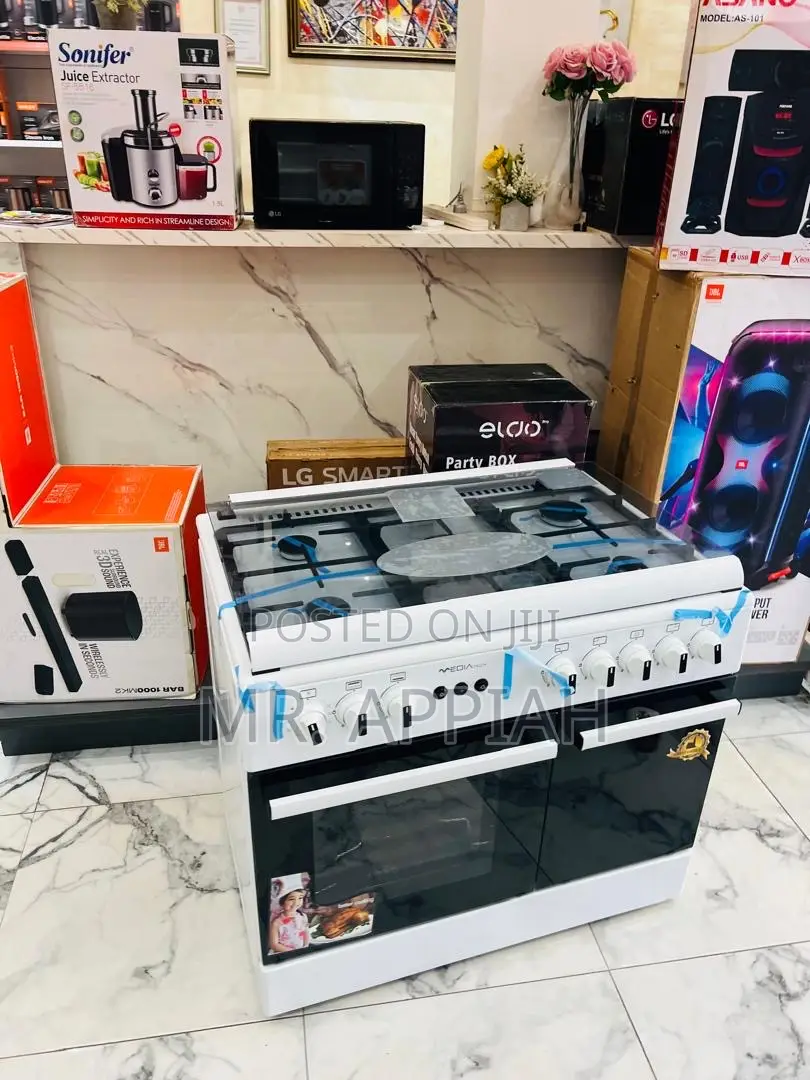 Lovely Design Mediatech 5 Gas Burner Oven and Grill Auto Rotisserie
