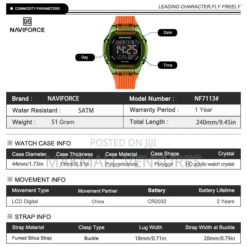 Naviforce Polygon Digital Watch (NF 7113)
