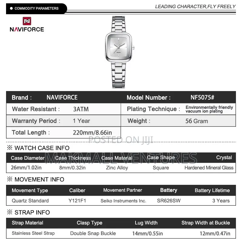 Naviforce Ladies Chain Watch (NF 5075)