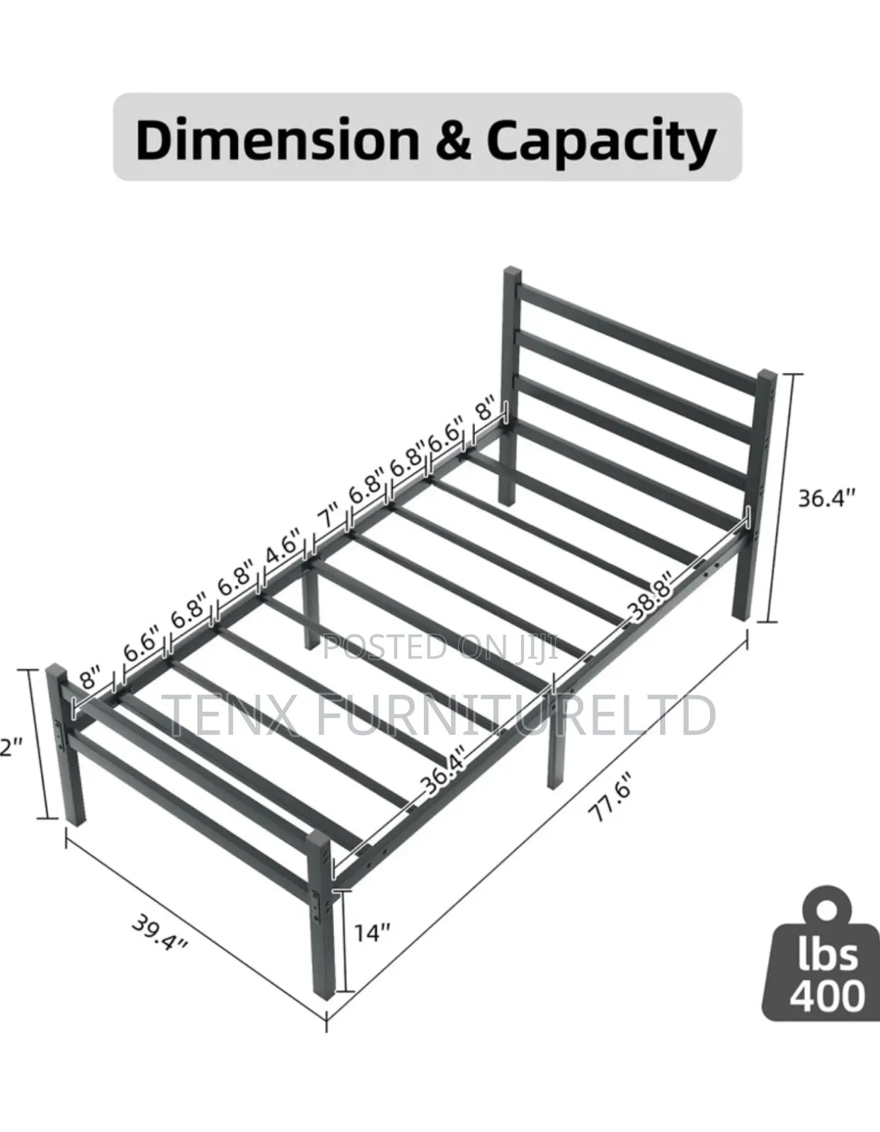 Bed (Single Bed Frame With Headboard)