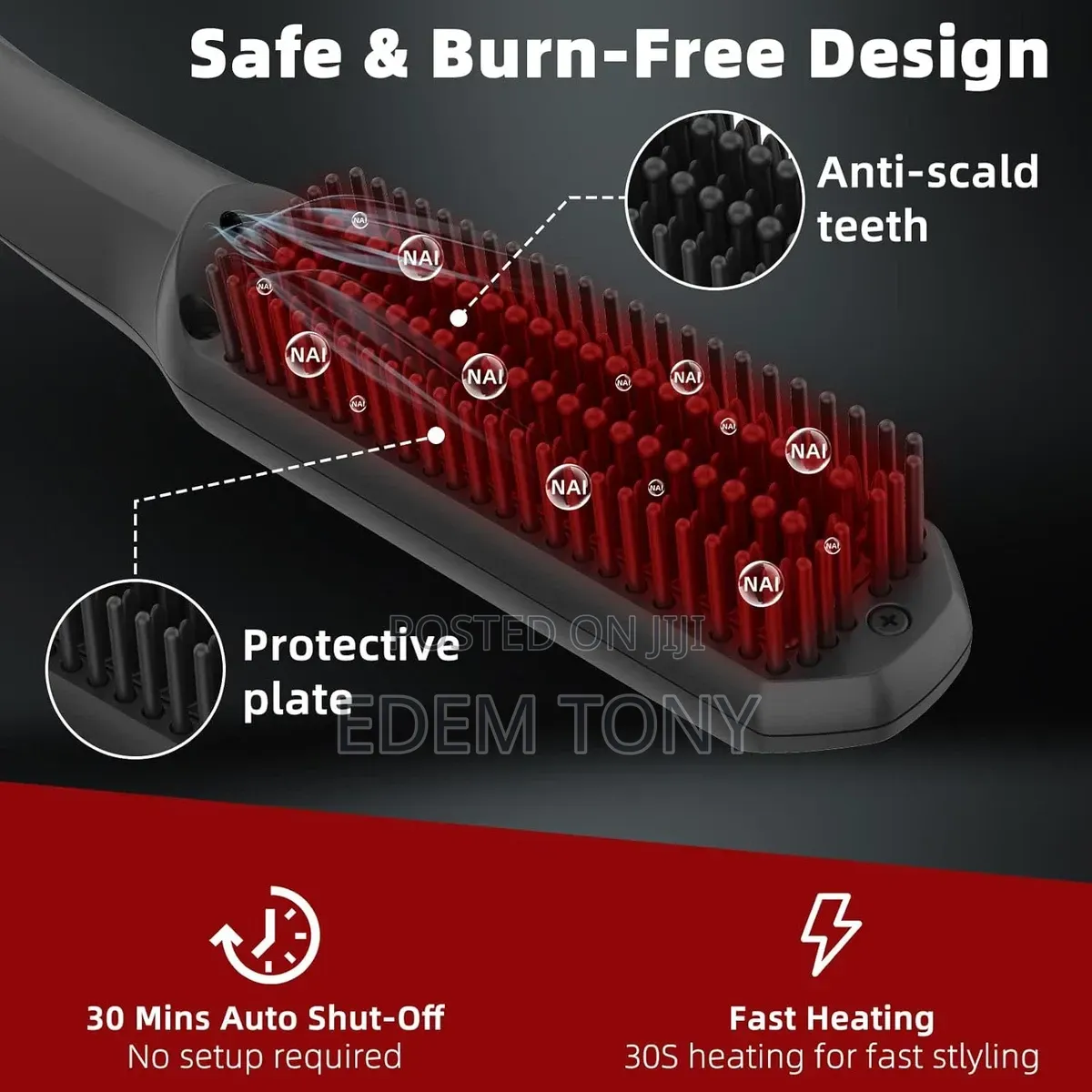 Beard Straightener Comb for Men,Professional Straightenin Heated Brush