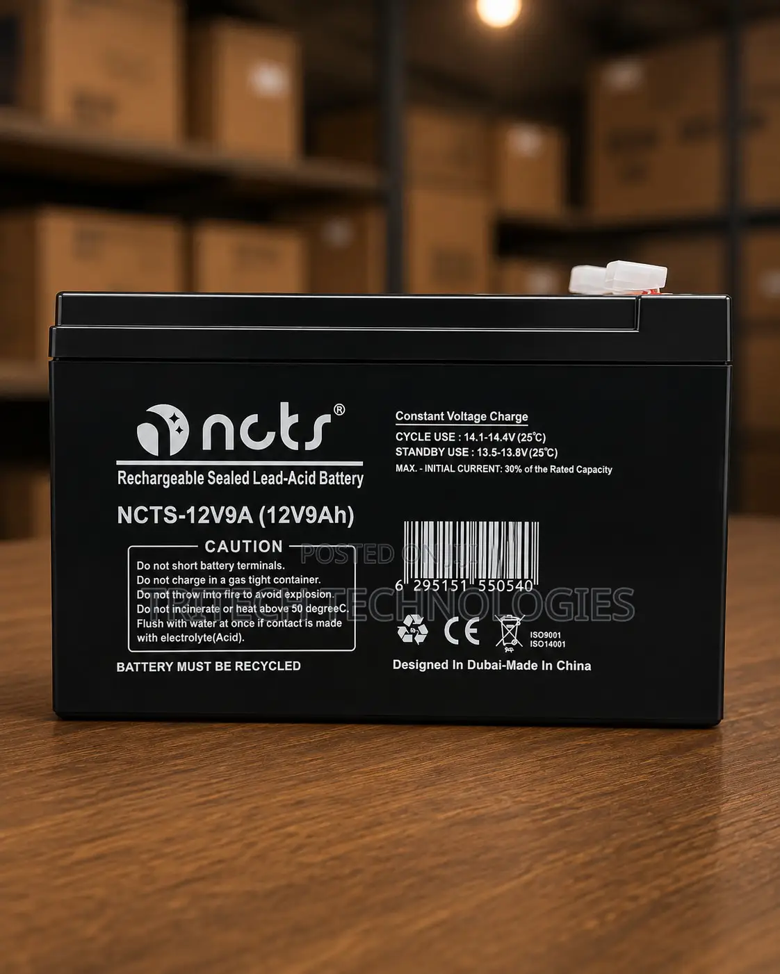 NCTS-12V9A 12-Volt 9Ah Sealed Lead-Acid Rechargeable Battery