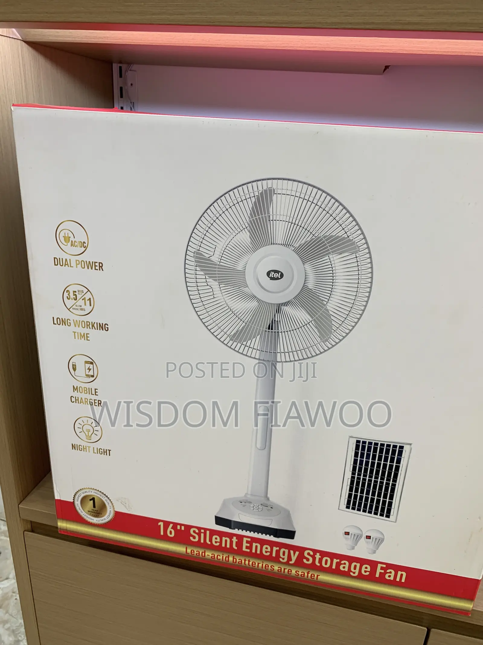 Itel Rechargeable Fan With 2bulbs