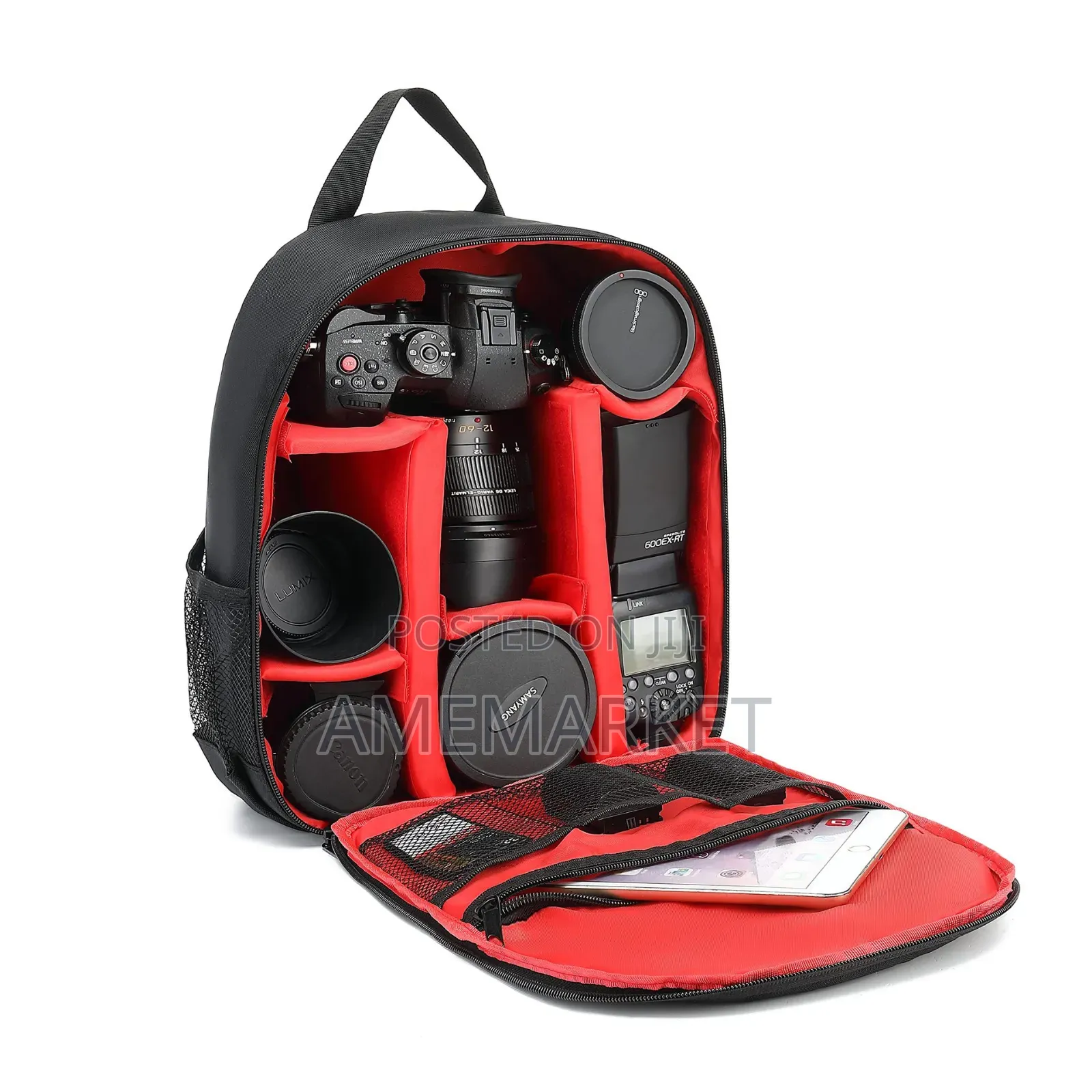 Digital DSLR Camera Waterproof Sling Backpack Shoulder Bag – Red
