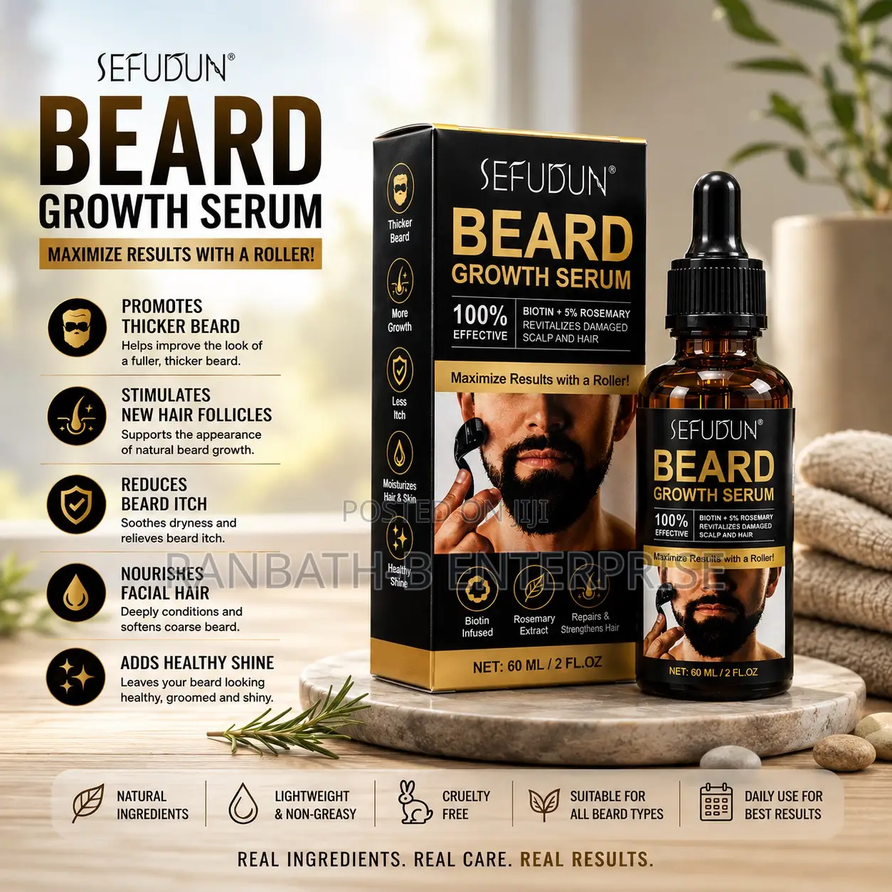 SEFUDUN Biotin Rosemary Beard Growth Serum