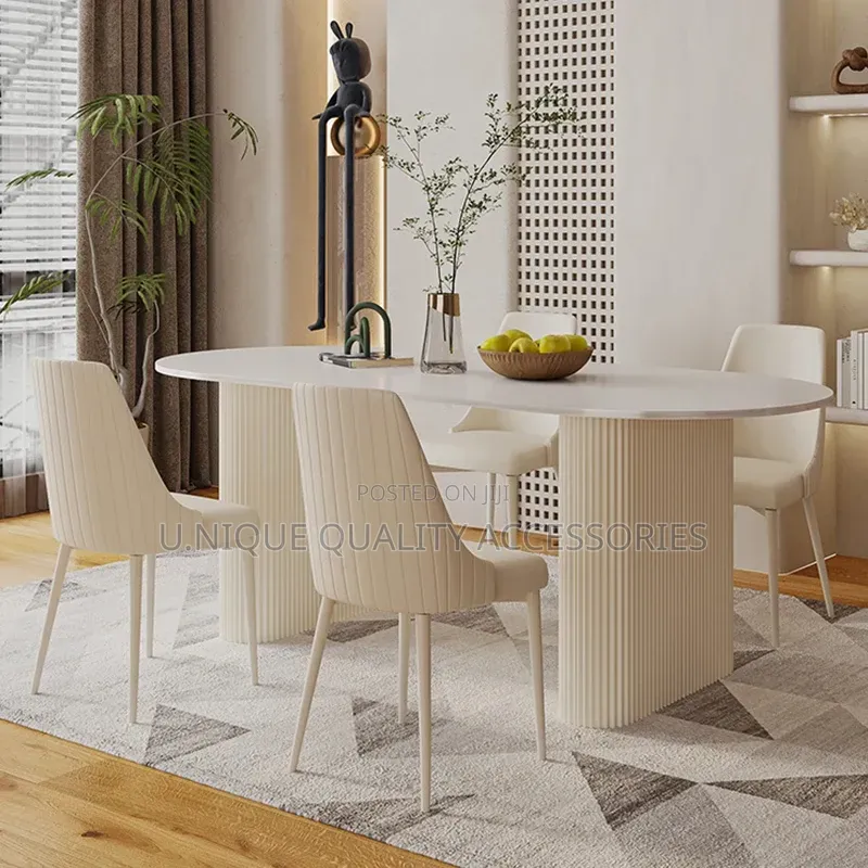 Only One Set Remaining/Order Now Sleek White Sintered Stone Dining Set