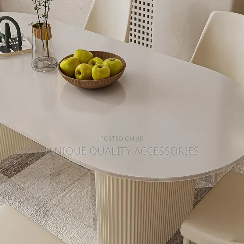 Only One Set Remaining/Order Now Sleek White Sintered Stone Dining Set