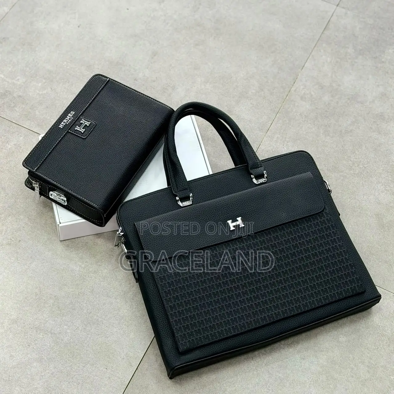 This Is Original Hermes Briefcase 2in1 Pure Leather Suitcases