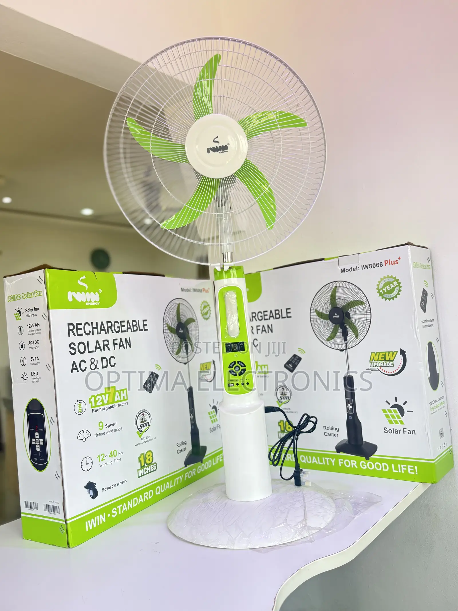 The Iwin Energy Rechargeable Standing Fan