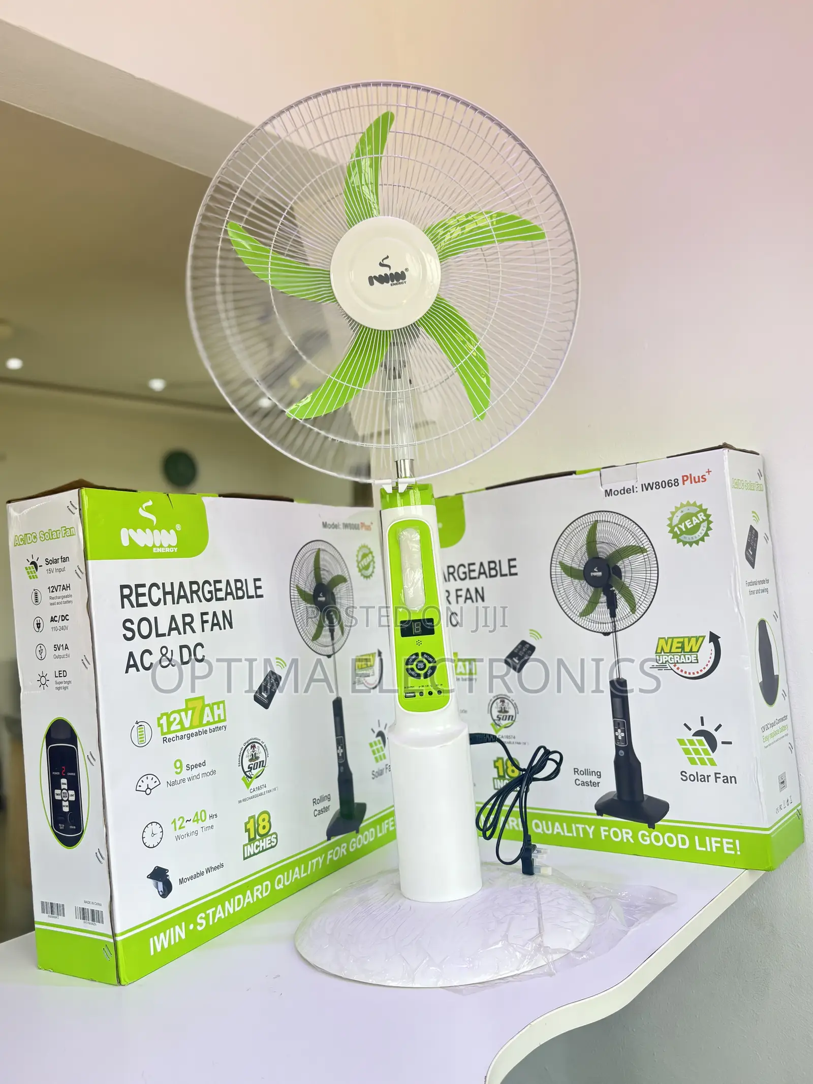 The Iwin Energy Rechargeable Standing Fan