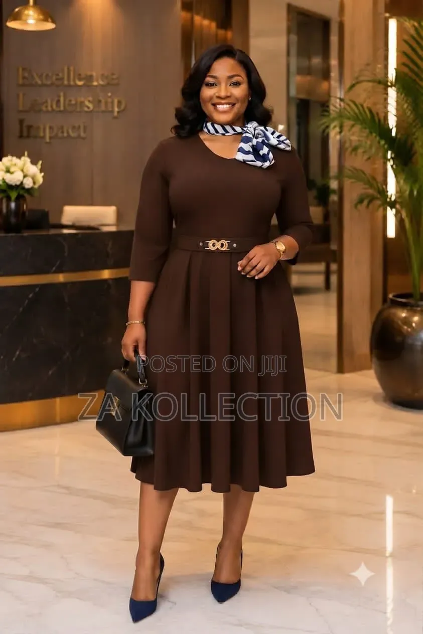 Ladies Round Neck Bowtie Dress